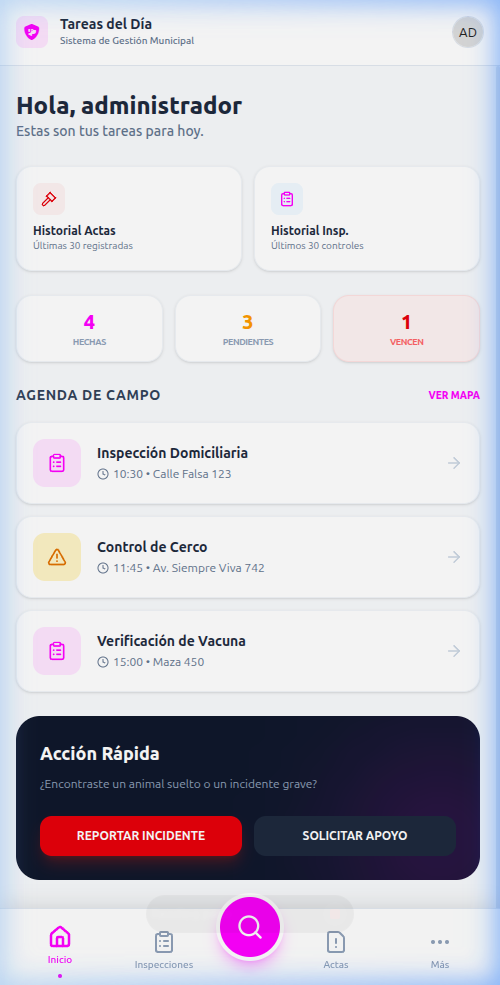 Captura Real de SAM Fiscalización en Mobile